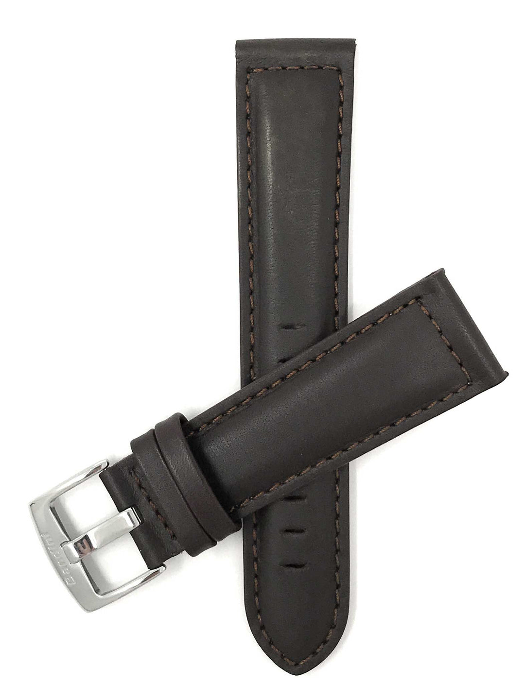 500 | 28mm Brown Italian Leather Watch Band - Classic - Padded 28mm / Brown / Si