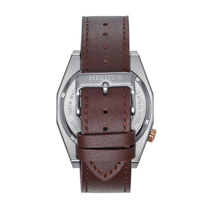 Amadeus Skeleton Watch Brown / Rose Gold | Black Dial