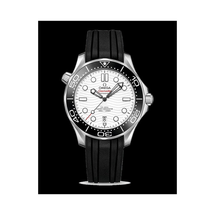 Omega Seamaster Diver 300M Co-Axial Steel on Rubber White Dial
