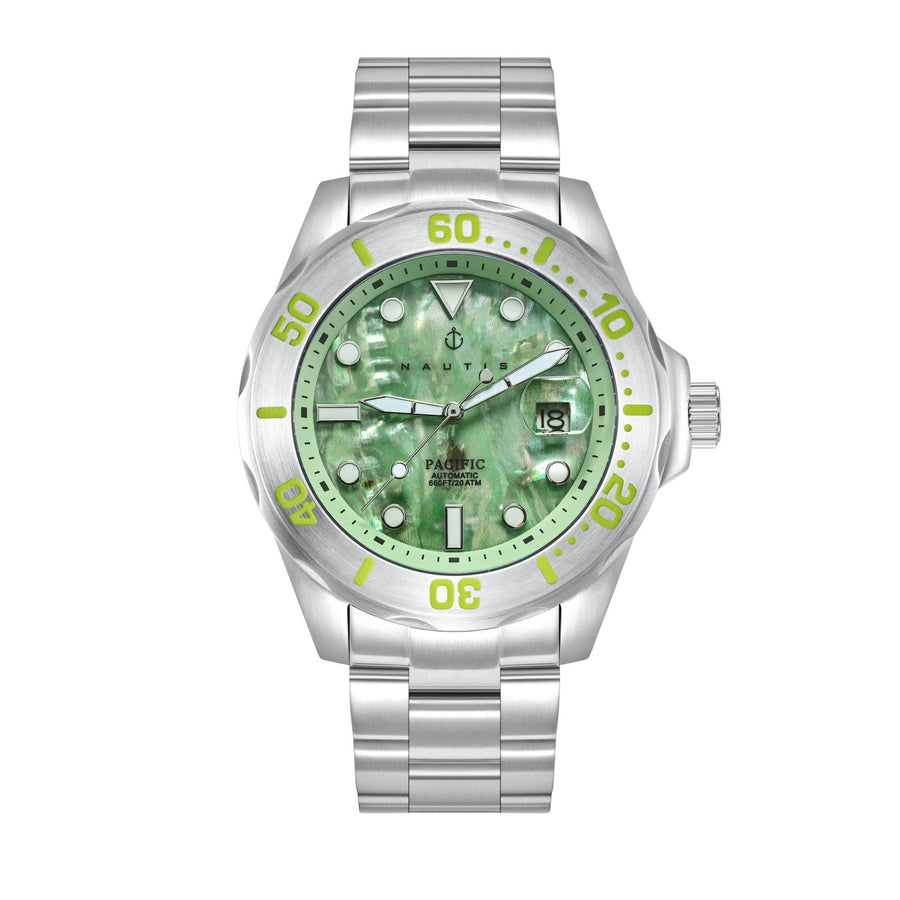 Pacific Automatic Green Mother-Of-Pearl Dial / Stainless Steel Bracelet Green Mo