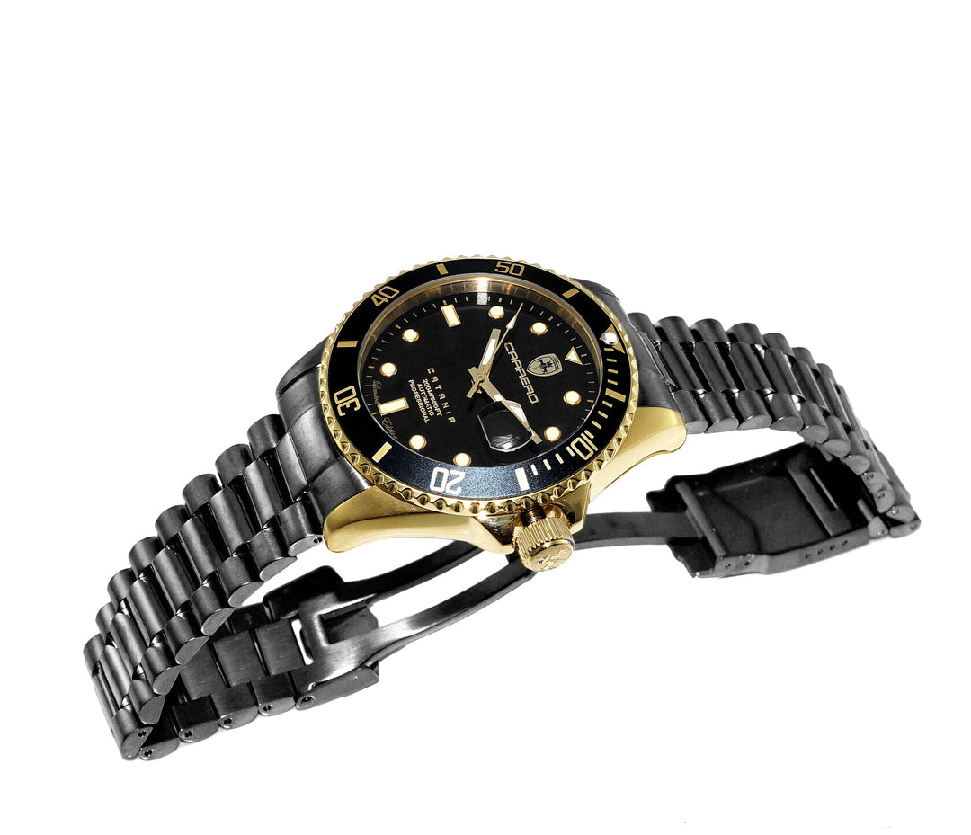 CATANIA -PD GOLD TONE/IP-BLACK Black Dial