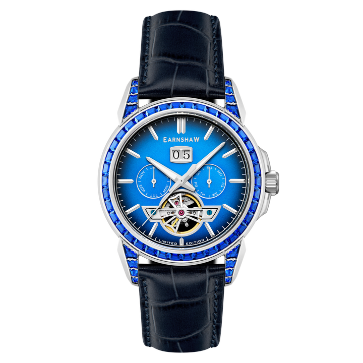 Nobility Nawab Grand Date Calendar Open Heart Automatic Limited Edition Blue / G