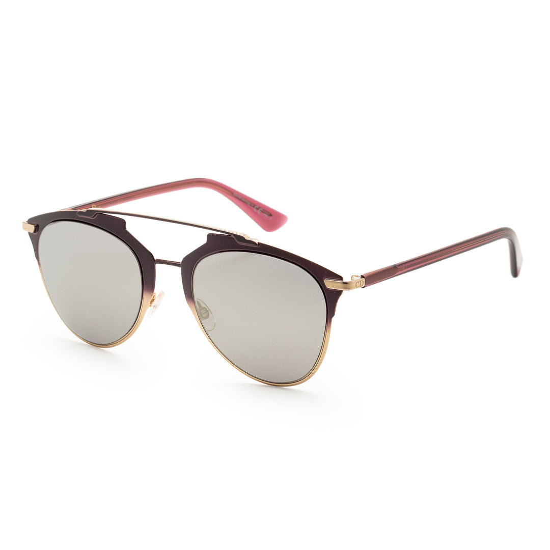 Reflected Pink and Purple Frame, Gray Ivory Mirror Lens |  Dial