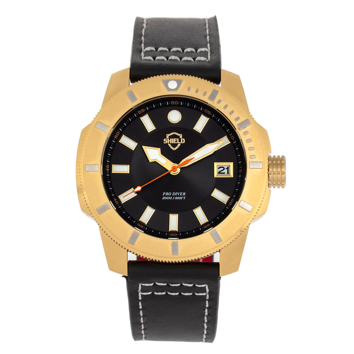 Shaw Pro Diver, 20ATM, Screw Down Crown, Swiss Super Lume Gold/Black | Black Dia