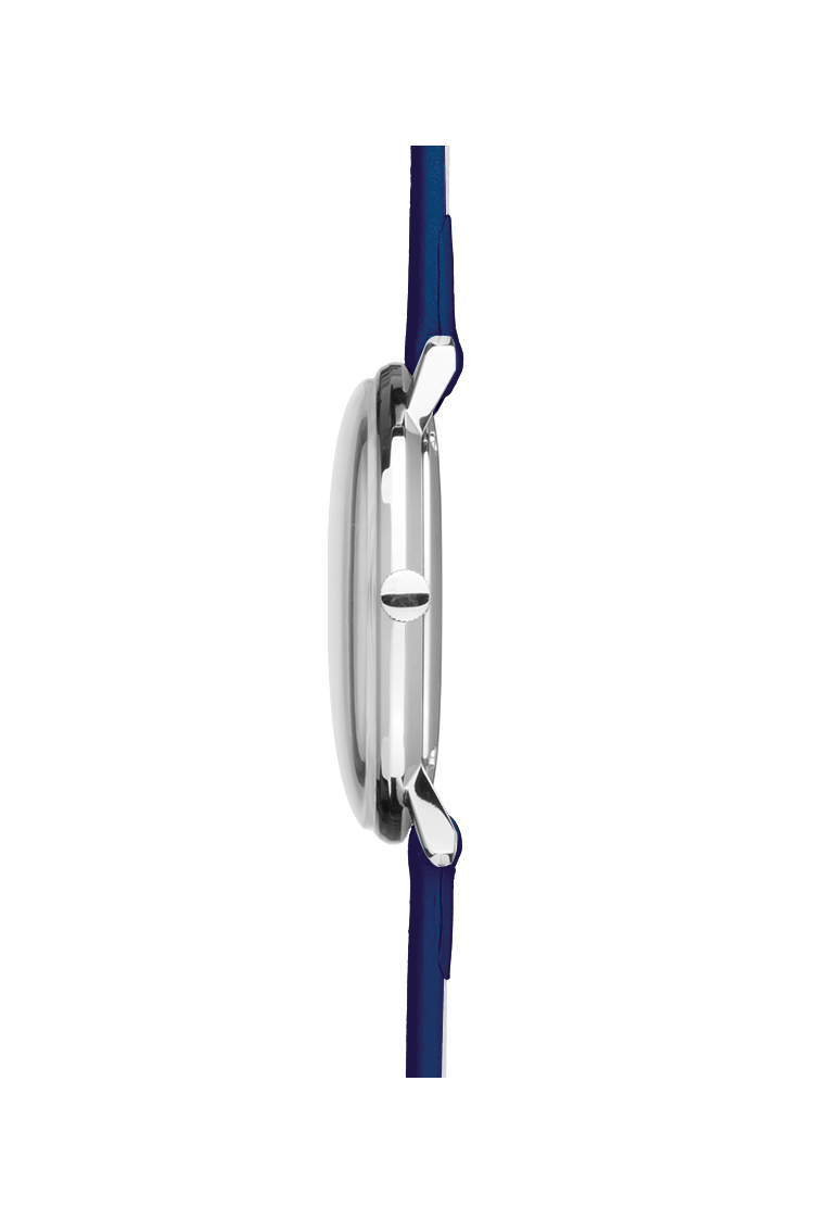 Max Bill Damen White Dial / Blue Leather Strap White Dial