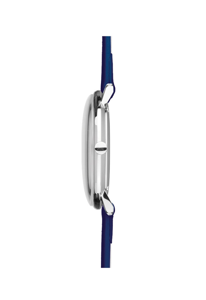 Max Bill Damen White Dial / Blue Leather Strap White Dial