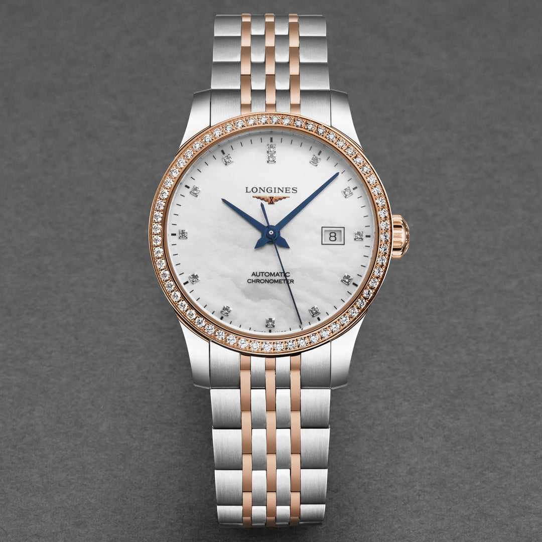 Record Mop diam / Stainless Steel & Rose Gold Mop diam Dial