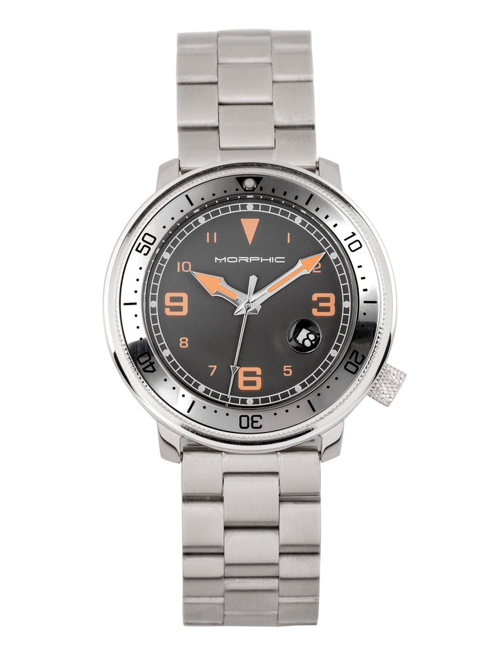 M74 Series Stainless Steel Band Watch Silver / Orange