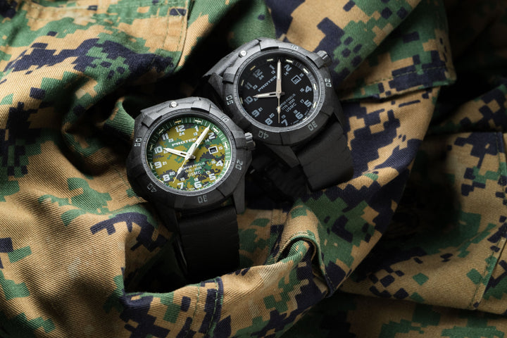 USMC 1010 DIVE SERIES - 250th Anniversary Carbon/Black/Charcoal | Black Dial