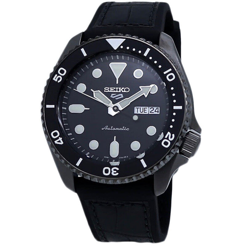 5 Sports SYX Black Dial / Black Leather Strap Black Dial