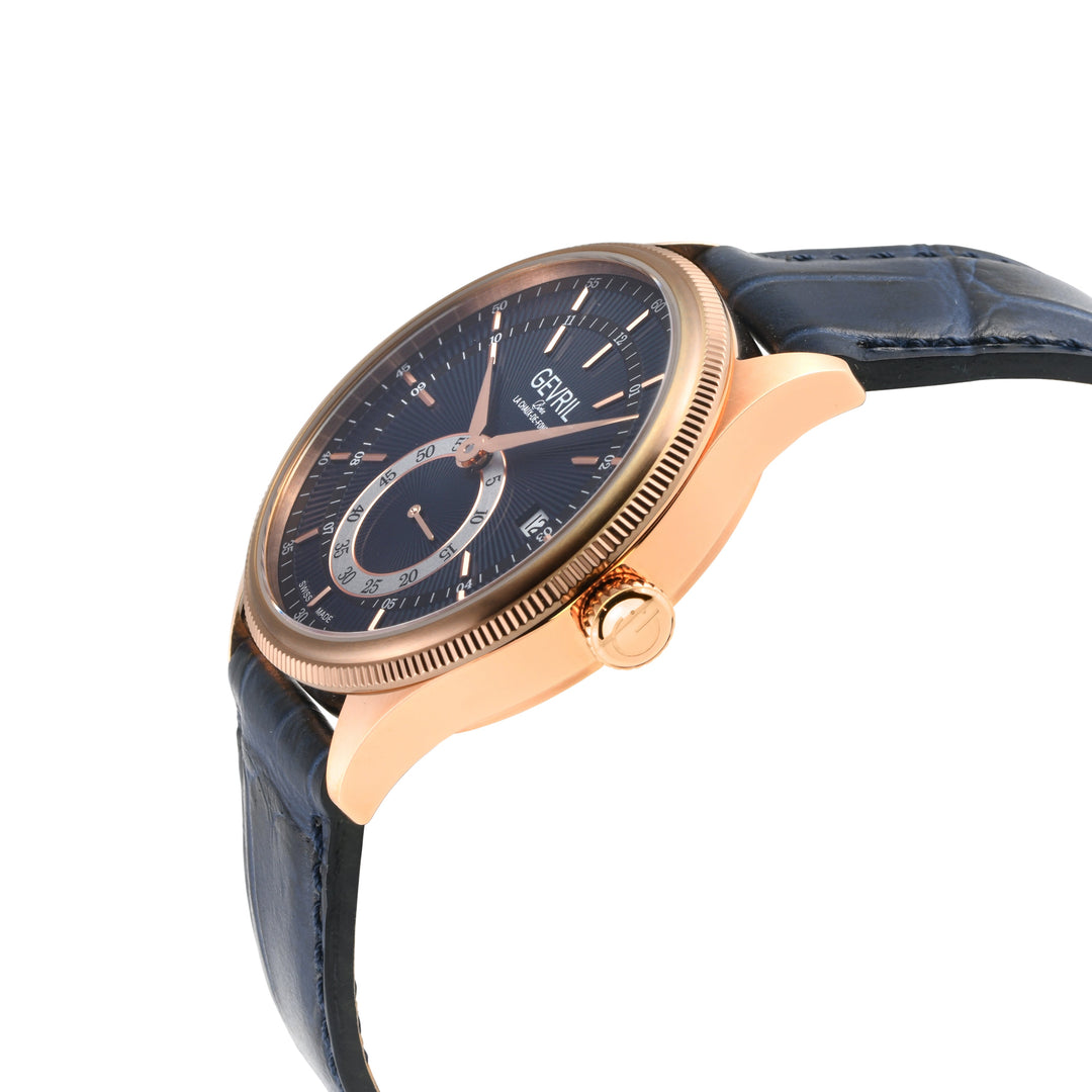 Empire Swiss made Automatic ETA 2895, RG Case, Blue Dial, second subdials | Blue