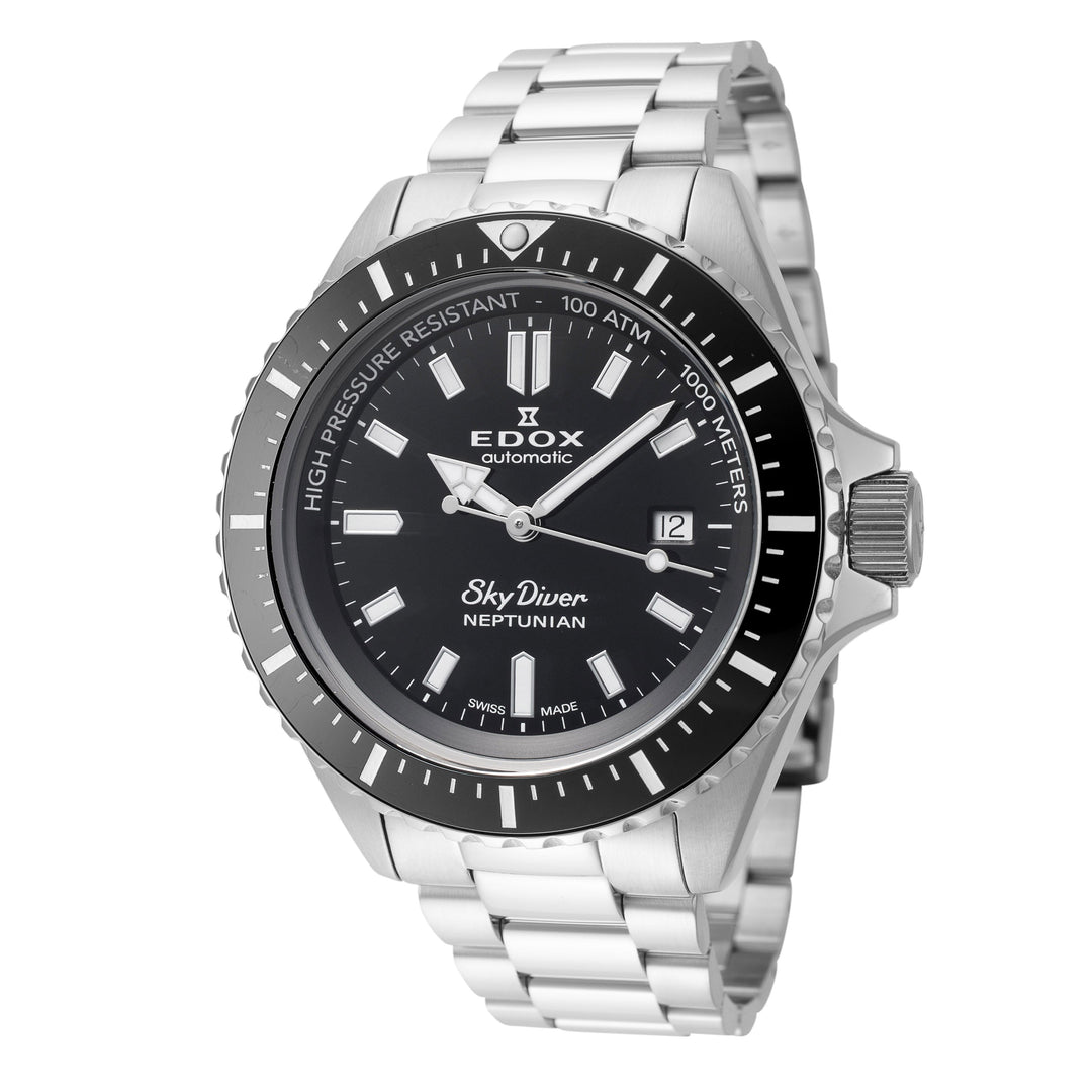 SkyDiver 44mm / Black / Silver | Black Dial
