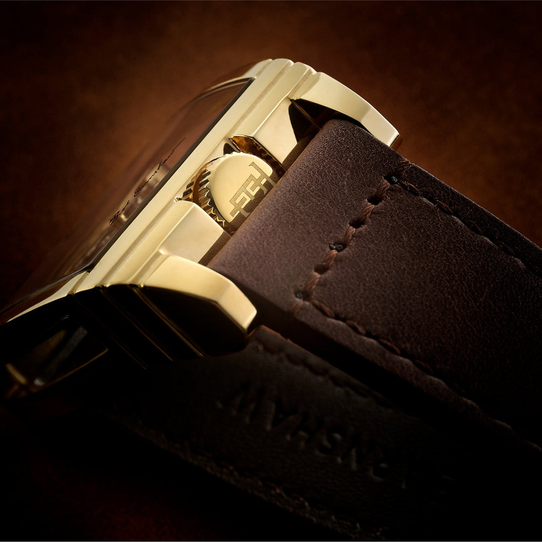 Discovery Wolver Bridge Mechanical Gold / Genuine Leather | Transparent Dial