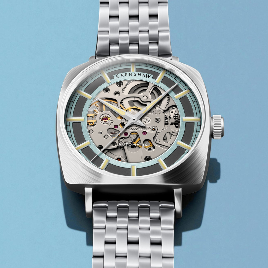 City Of London Moorgate Skeleton Automatic Blue / Stainless Steel | Blue Dial