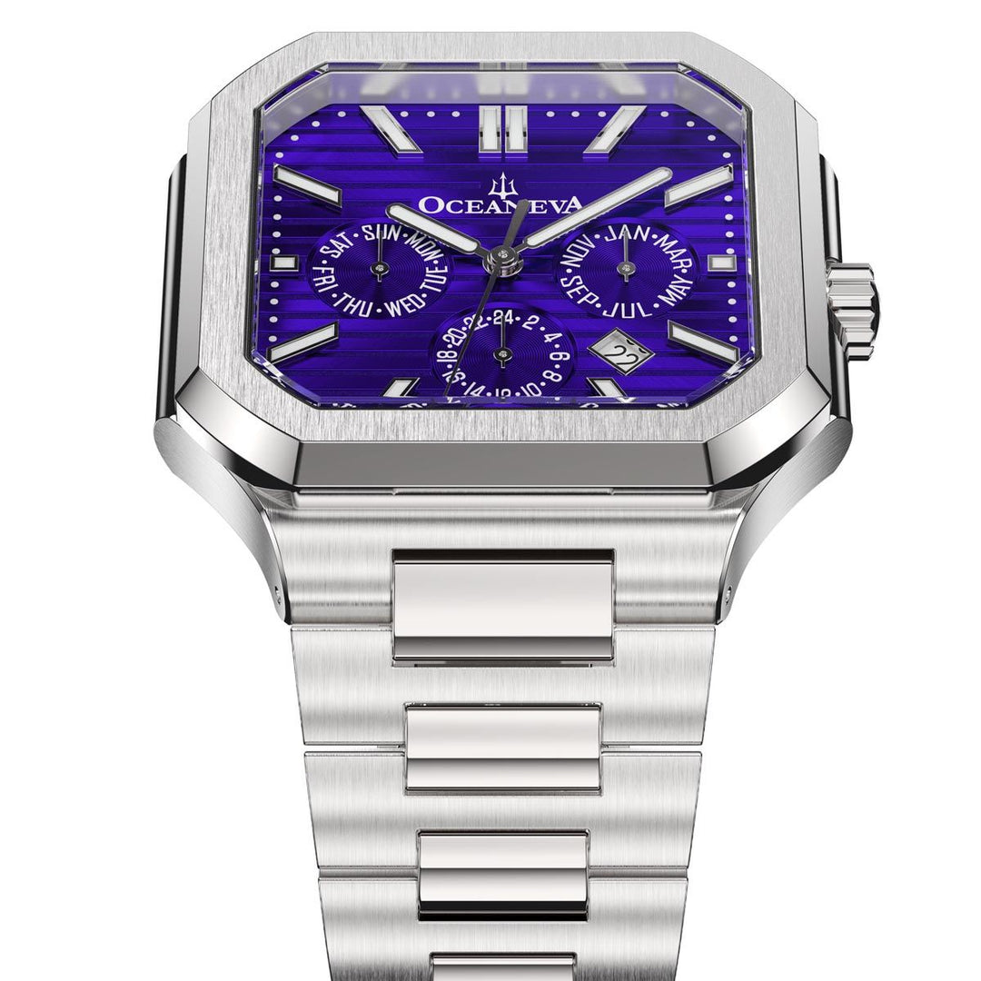 Tenuis Automatic Calendar Thin Swiss Automatic Watch – Purple/Silver