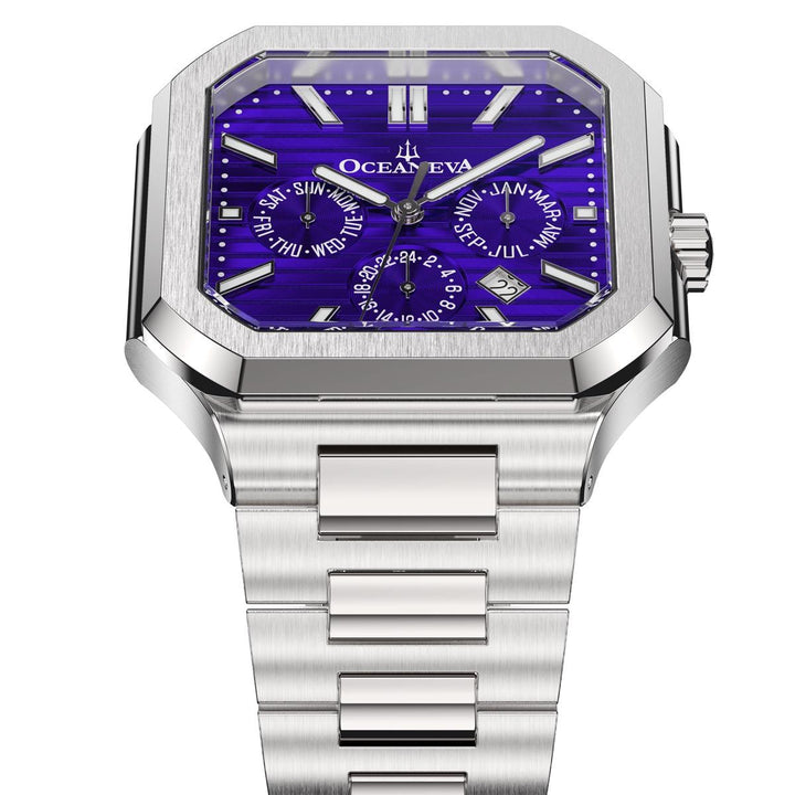 Tenuis Automatic Calendar Thin Swiss Automatic Watch – Purple/Silver