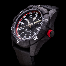 Carbon Dive CARBON CASE/BLACK&RED DIAL/BLACK STRAP | Black Dial