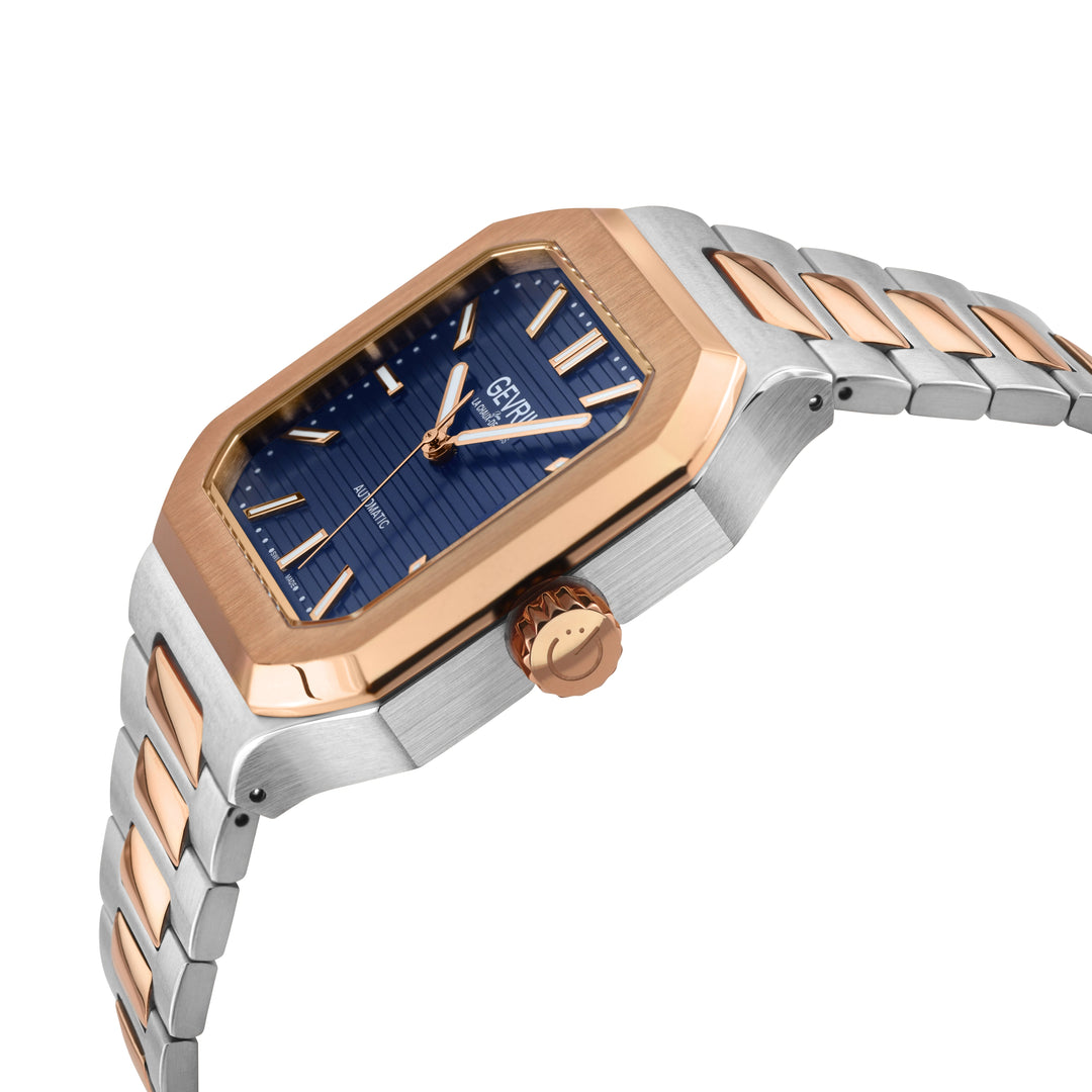 Grand Concourse Swiss Automatic, Two toned IPRG/316L Stainless Steel Case, Blue 