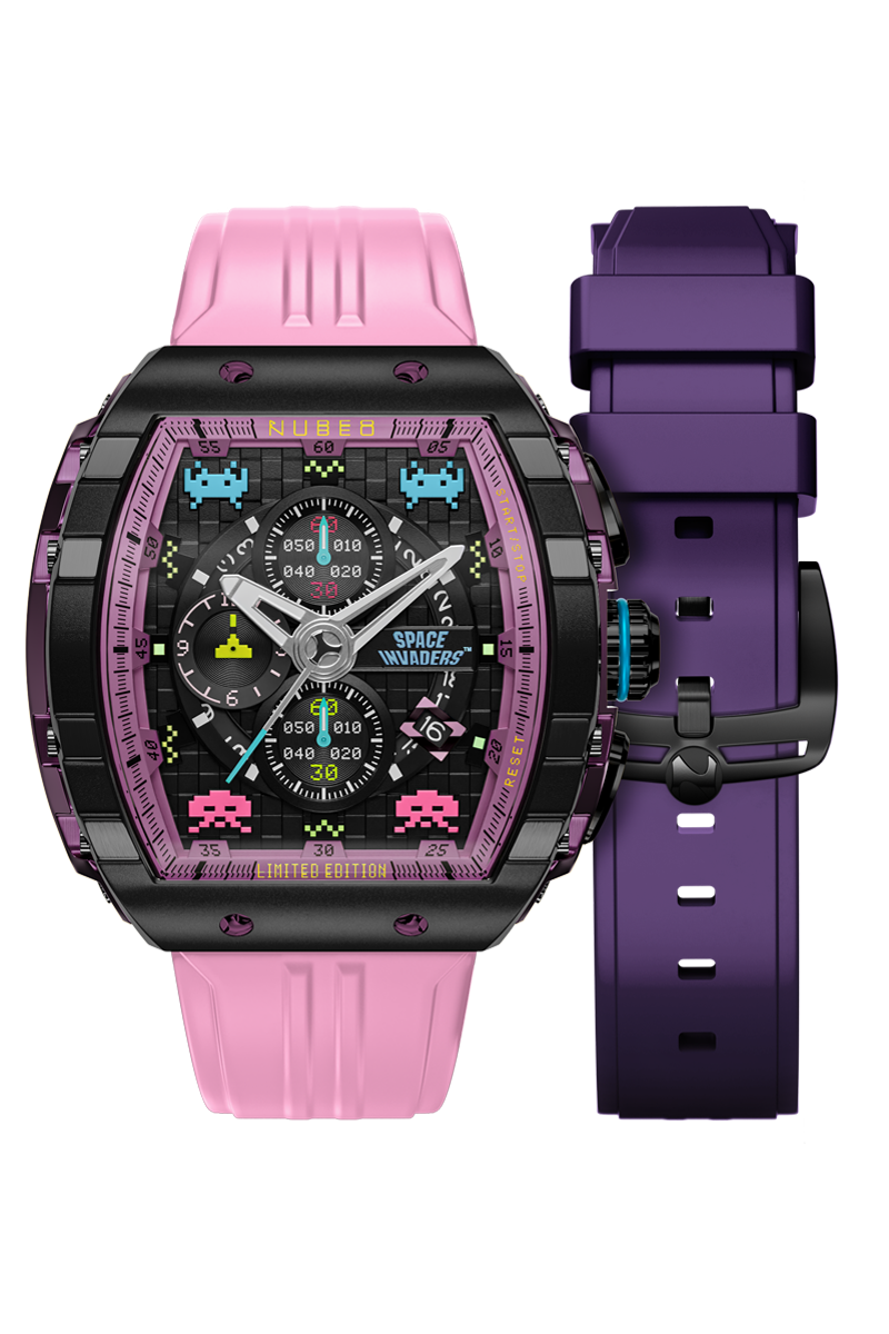 Magellan Chronograph Space Invaders Limited Edition Black / Rubber | Black Dial