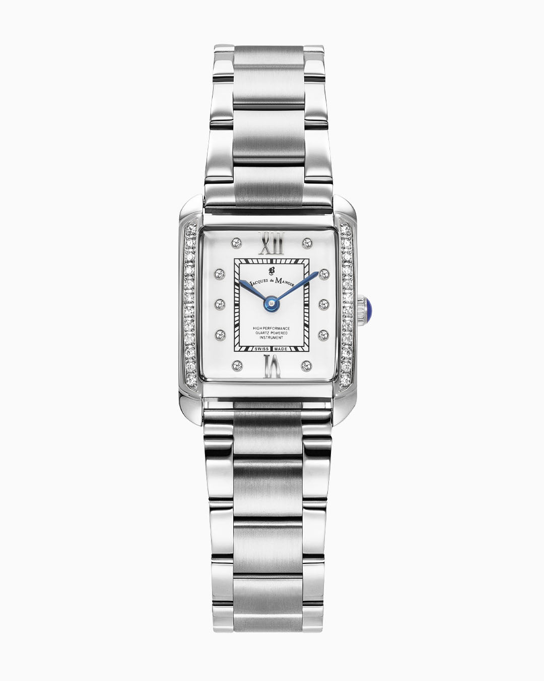Emily II Silver Rectangular Bracelet White Dial