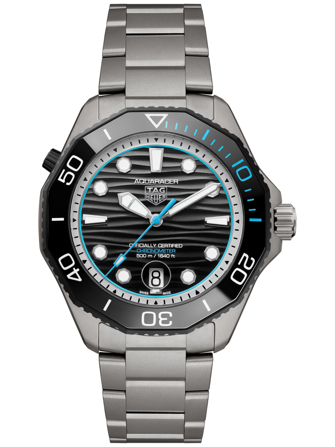 Aquaracer Professional Black and Grey Dial / Titanium Bracelet Two Tone Black an