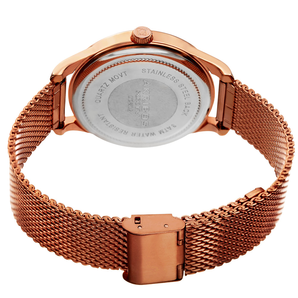 Casual-AK920RG Rose Gold/Stainless Steel | Black Dial