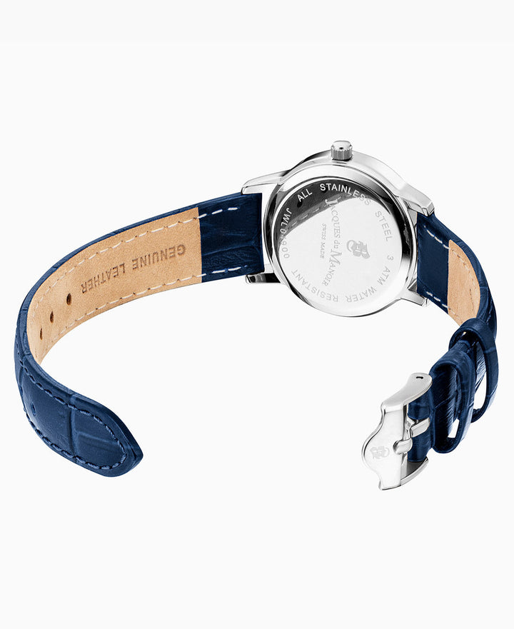 Genesis Ladies Blue leather strap White Dial