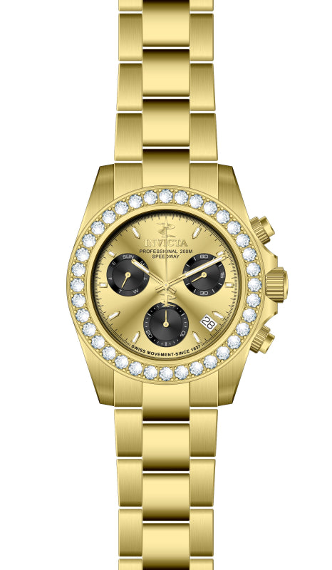 Elite Diamond Black And Gold dial / Silver Stainless Steel Bracelet Gold Dial