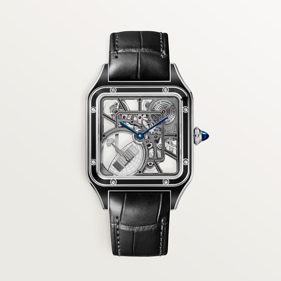 Cartier Santos-Dumont skeleton Watch equipped with a micro-rotor WHSA0044