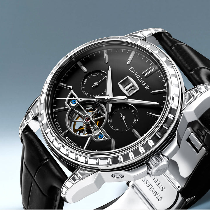 Nobility Nawab Grand Date Calendar Open Heart Automatic Limited Edition Black / 