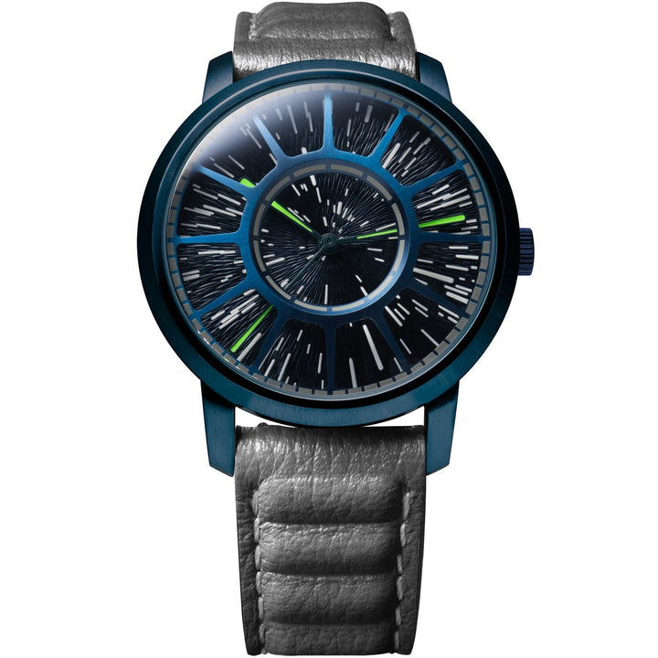 Hyperspace Automatic Blue Supernova Blue/gray leather strap | Black Dial