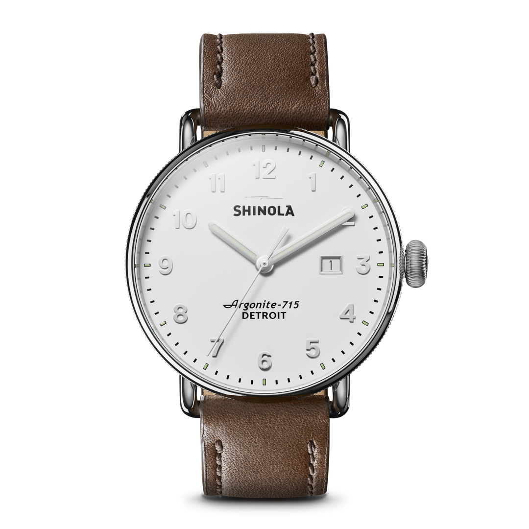 Canfield Watch Alabaster Dial / Brown Leather Strap Alabaster Dial