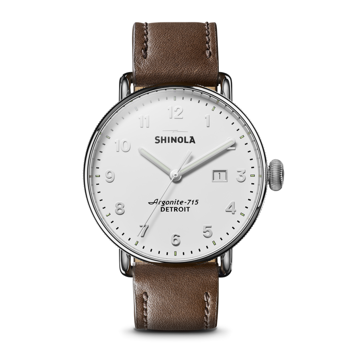 Canfield Watch Alabaster Dial / Brown Leather Strap Alabaster Dial