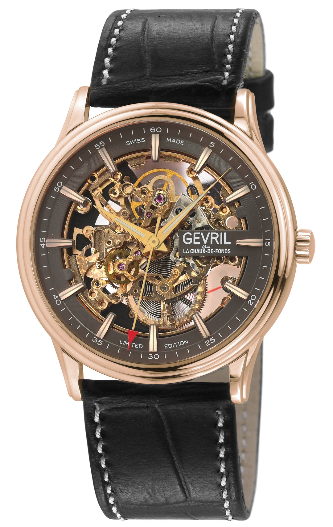 Five Points - Skeleton Slim ETA 2892 movement, Black Skeletal Dial, Black Italia