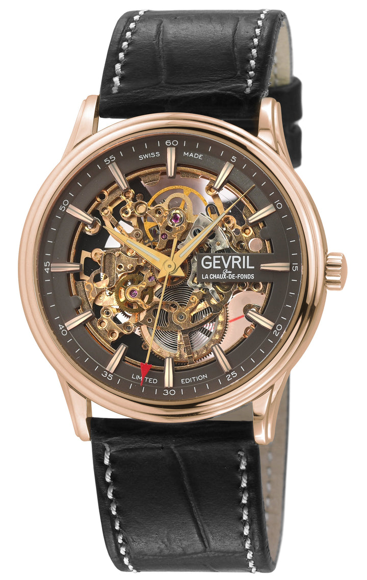 Five Points - Skeleton Slim ETA 2892 movement, Black Skeletal Dial, Black Italia