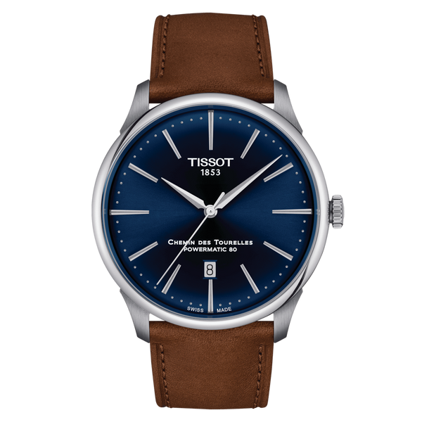 Chemin des Tourelles 39mm / Blue / Brown Blue Dial