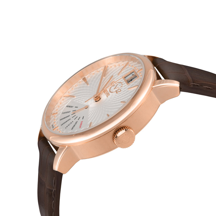 Rovescio Swiss Multifunction Big Date IPRG/White ,Brown Handmade Leather | White