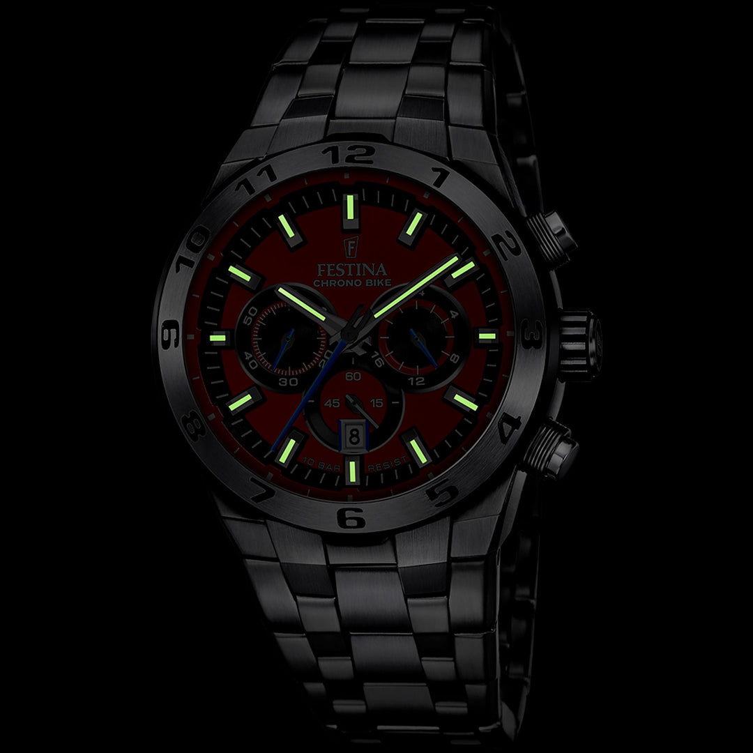 Chrono Bike Red / Stainless steel Red Dial