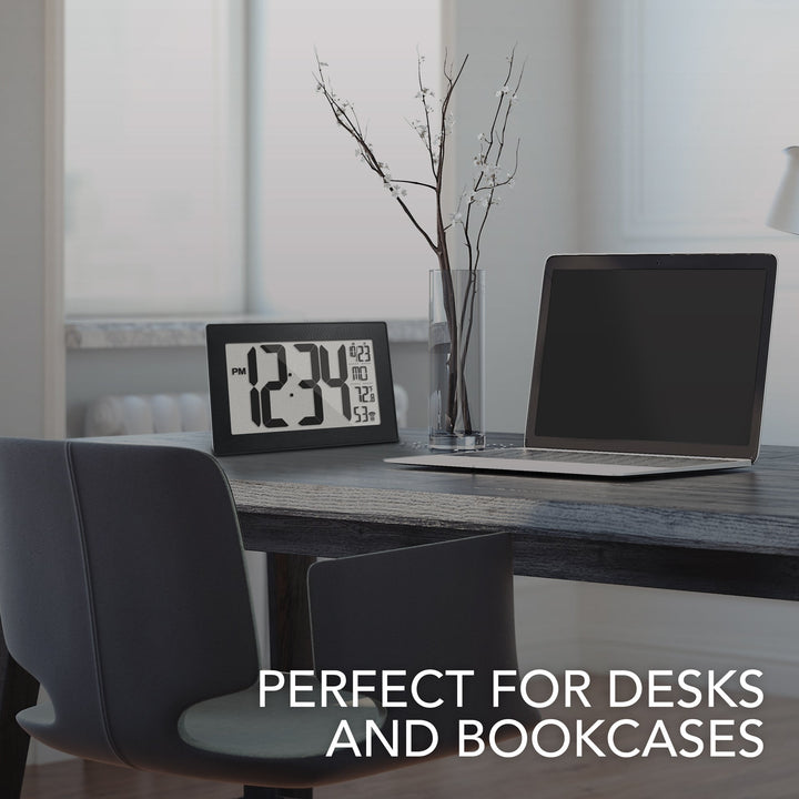 Self-Setting, Self-Adjusting, Wall Clock w/ Stand & 8 Time Zones atomic-self-set