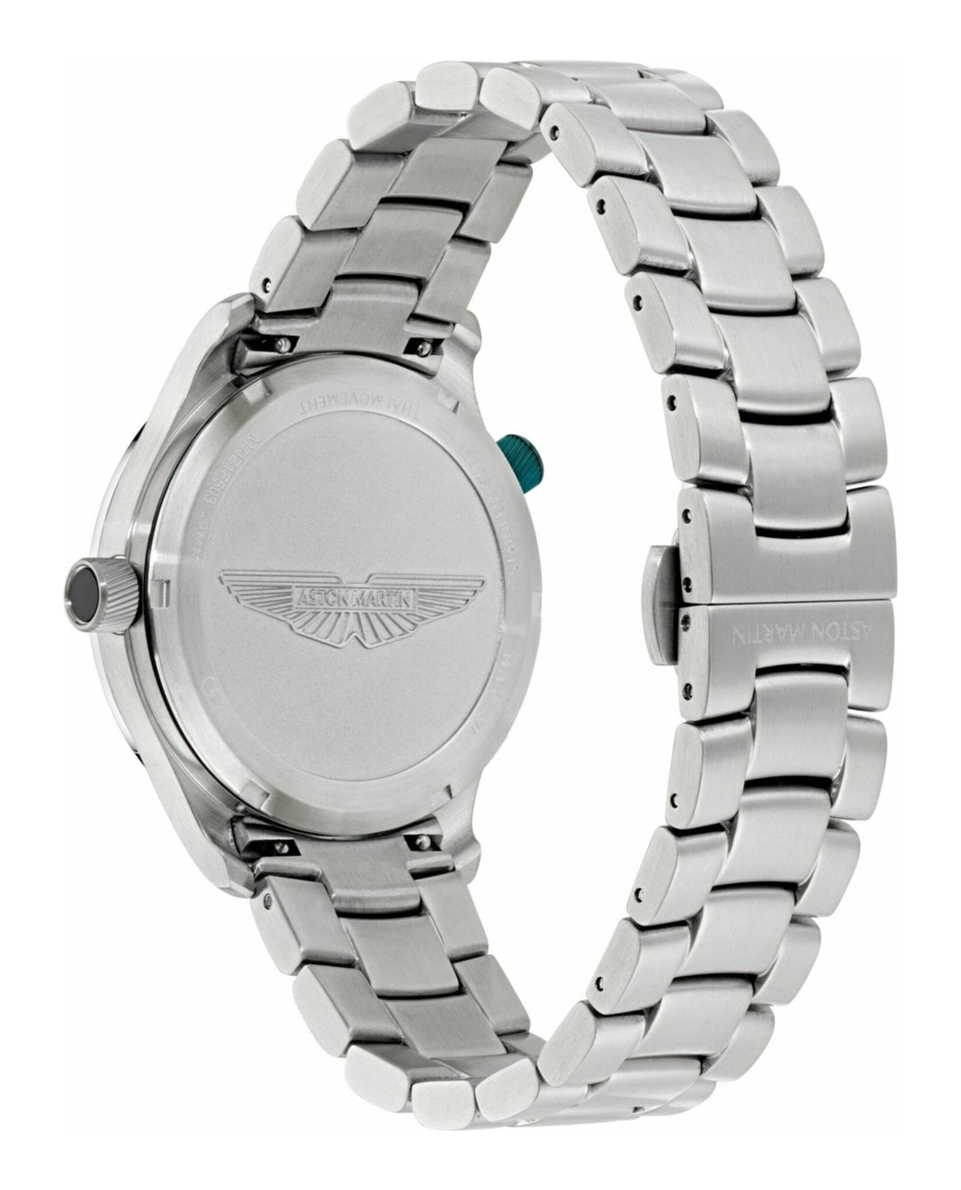 GRZ Stainless Steel/Green Silicone Interchangable Strap Black Dial