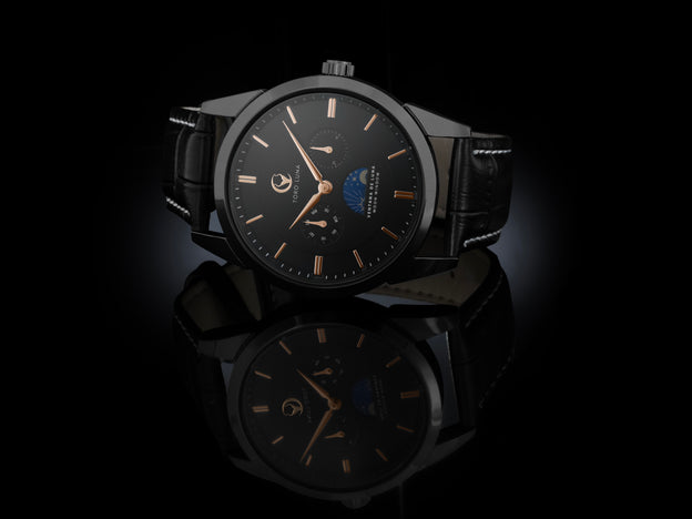 VENTANA DE LUNA BLACK W. ROSE GOLD DIAL | Black Dial
