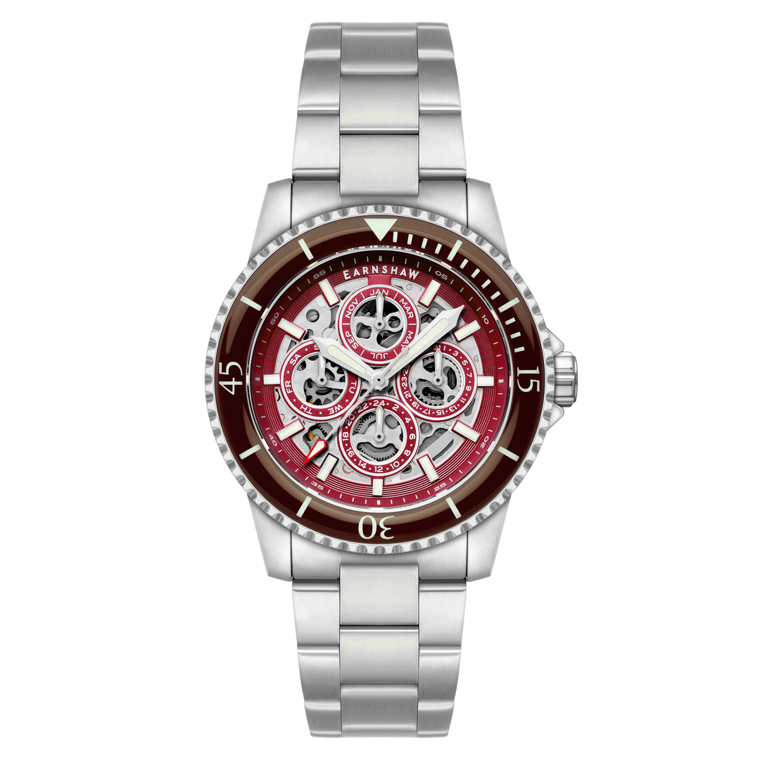 Admiral Duncan Triple Calendar Skeleton Automatic Red / Stainless Steel | Red Di