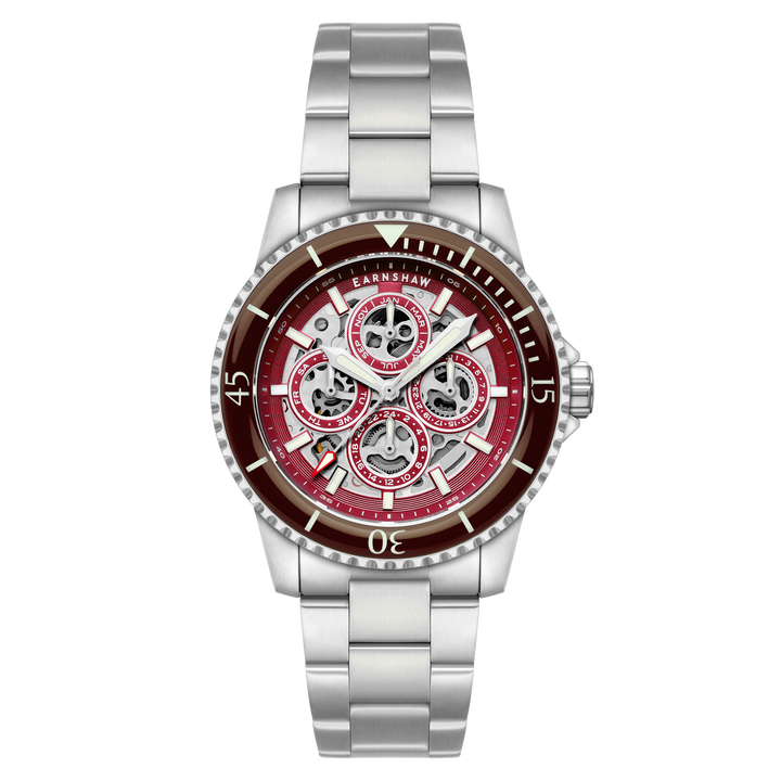 Admiral Duncan Triple Calendar Skeleton Automatic Red / Stainless Steel | Red Di