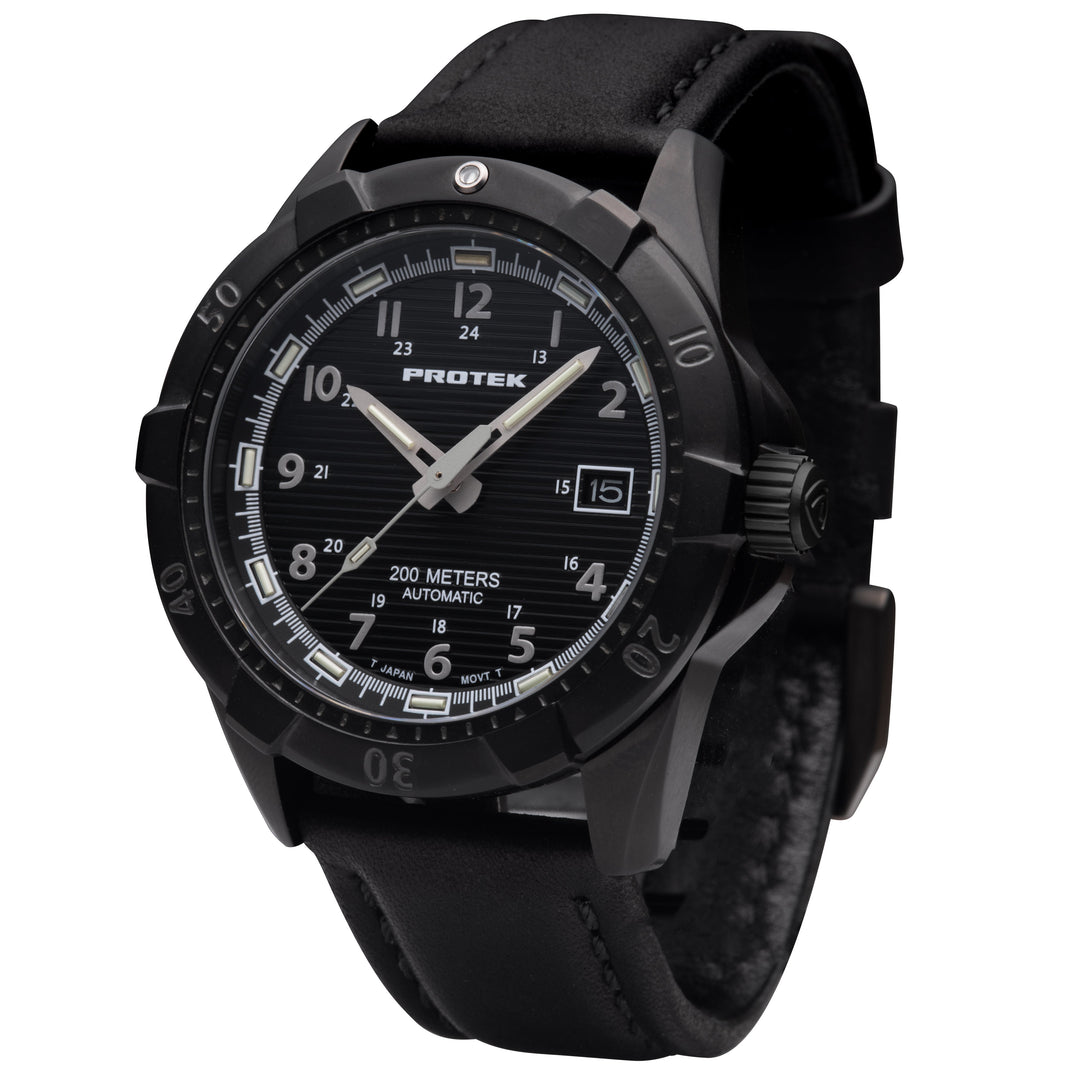 STEEL DIVE AUTOMATIC 2200 SERIES STEEL IP GUN CASE/BLACK DIAL/BLACK STRAP | Blac
