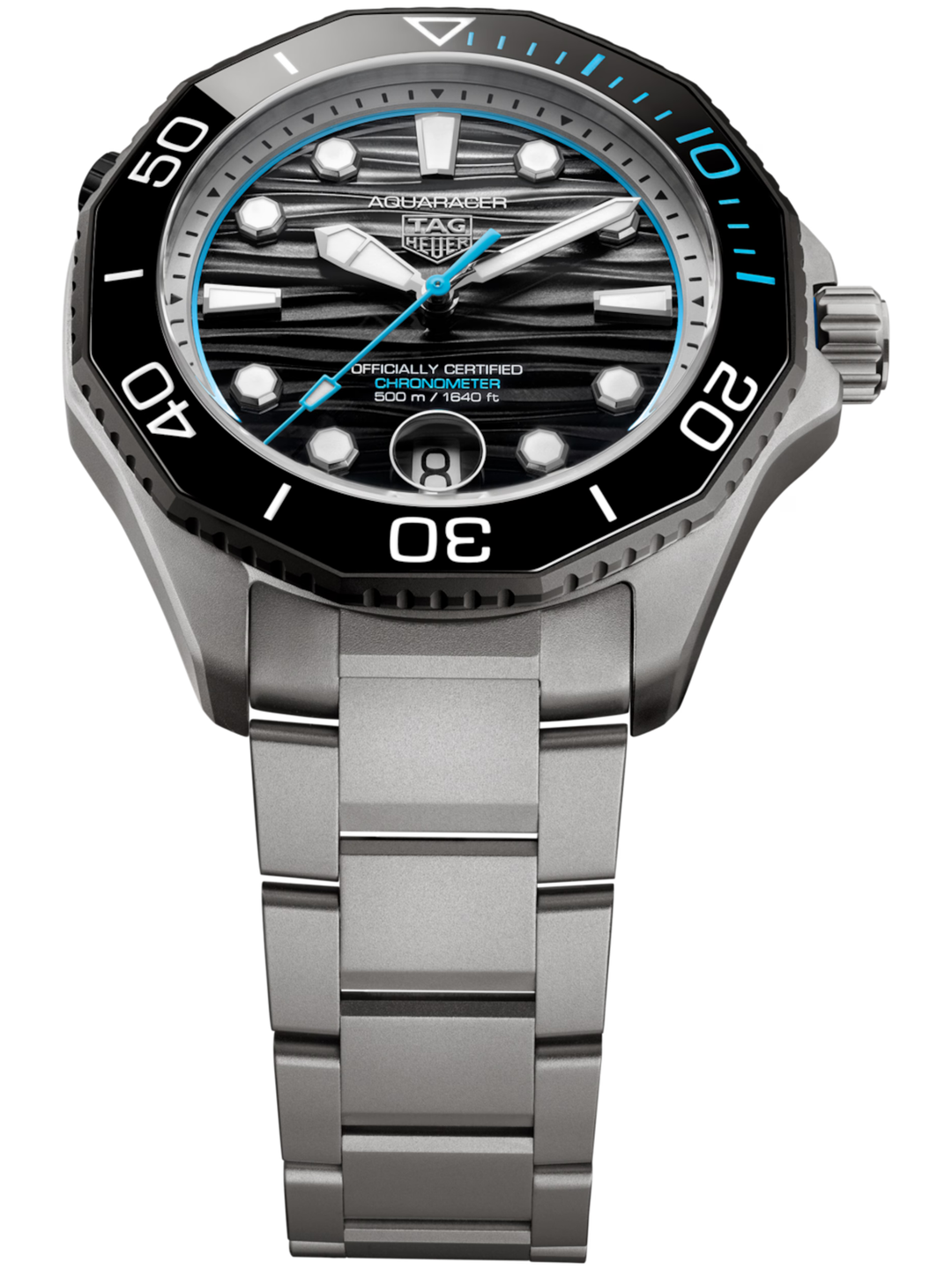 Aquaracer Professional Black and Grey Dial / Titanium Bracelet Two Tone Black an