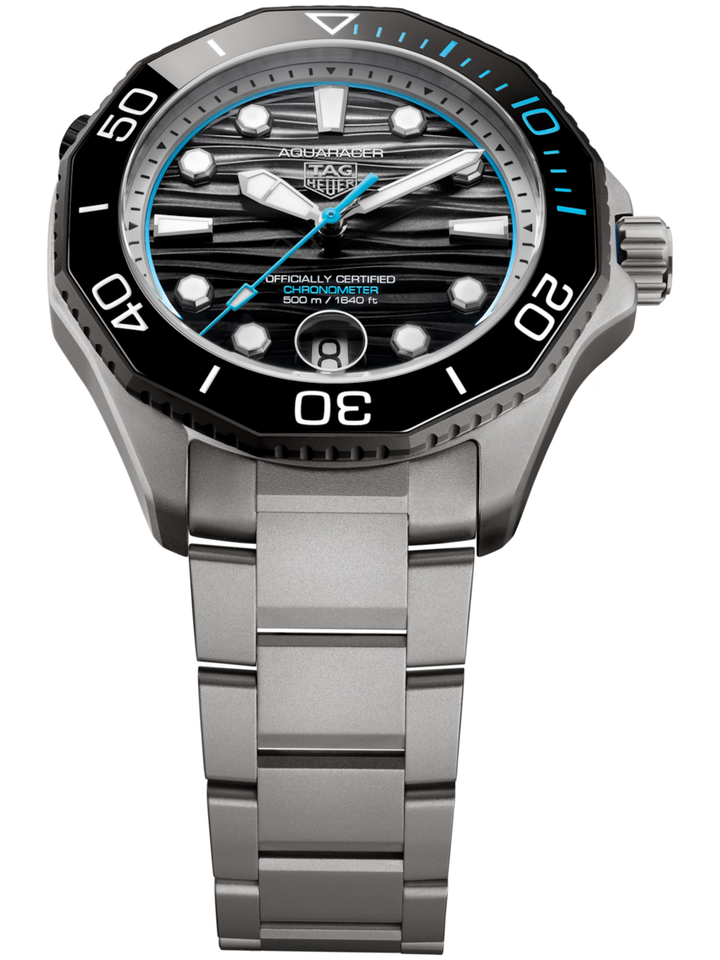 Aquaracer Professional Black and Grey Dial / Titanium Bracelet Two Tone Black an