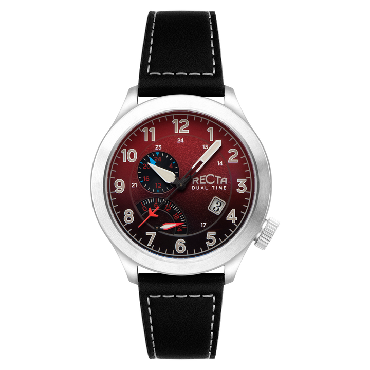 Altitude Japan Quartz Red / Leather | Notched Caseback Dial