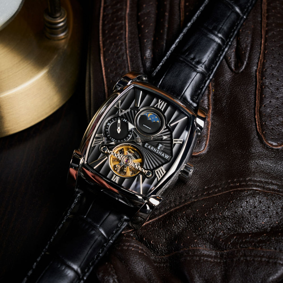 Heritage Kensington Multifunction Automatic Black / Black Leather | Black Dial