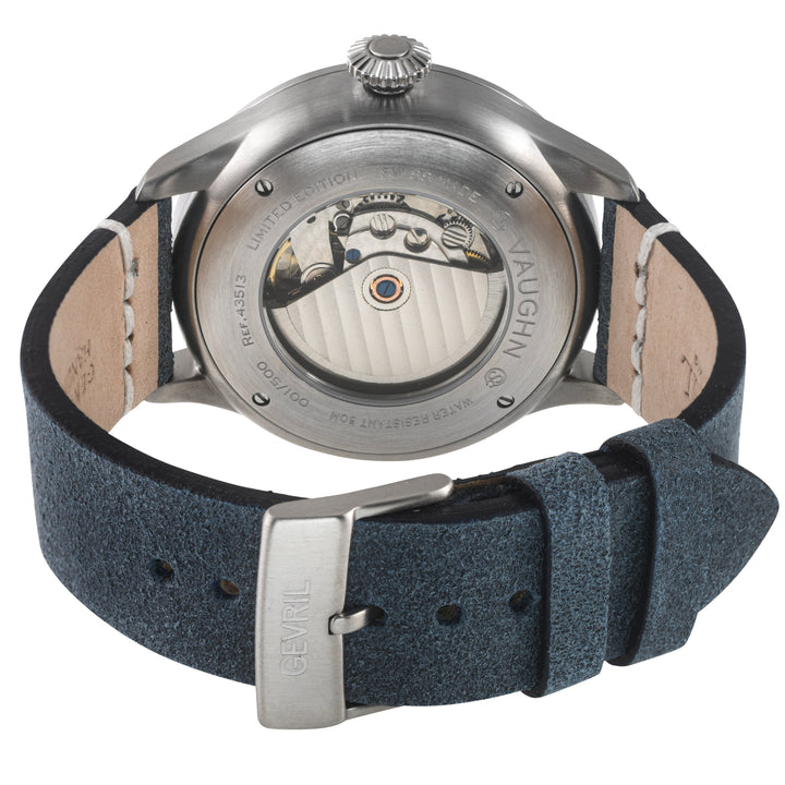 Vaughn Swiss automatic SA110, Blue Dial, Blue Handmade Leather Strap | Blue Dial