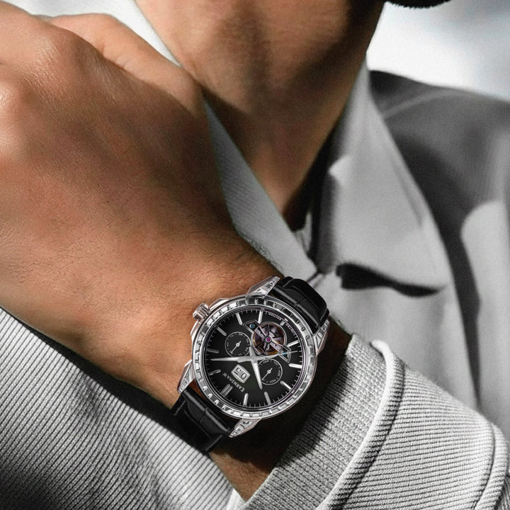 Nobility Nawab Grand Date Calendar Open Heart Automatic Limited Edition Black / 